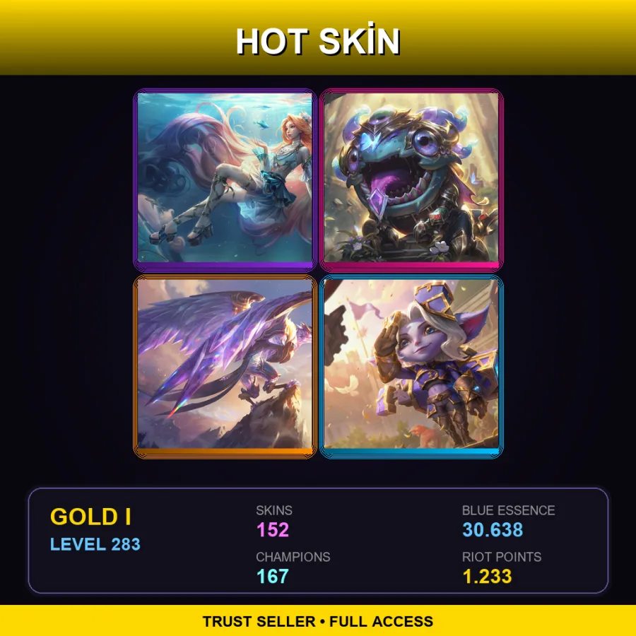 TR | Lv283 | Gold I | 152 Skin | 167 Champ