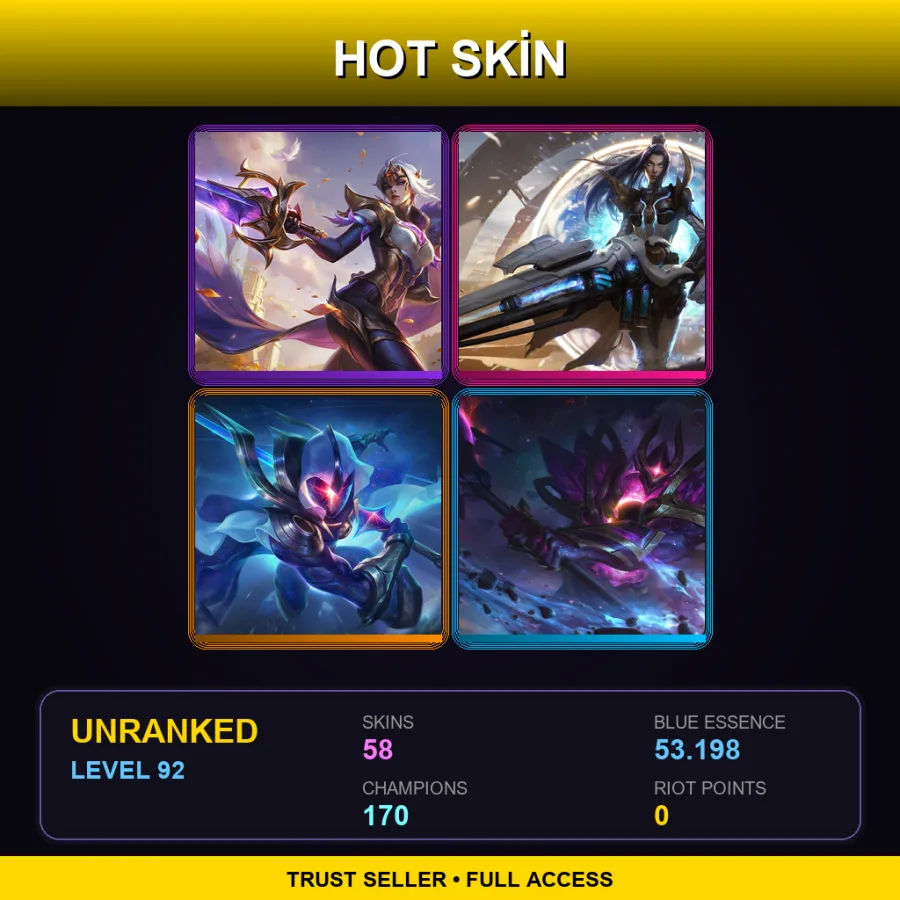 VN | Lv92 | Unranked | 58 Skin | 170 Champ — Psyops Master Yi