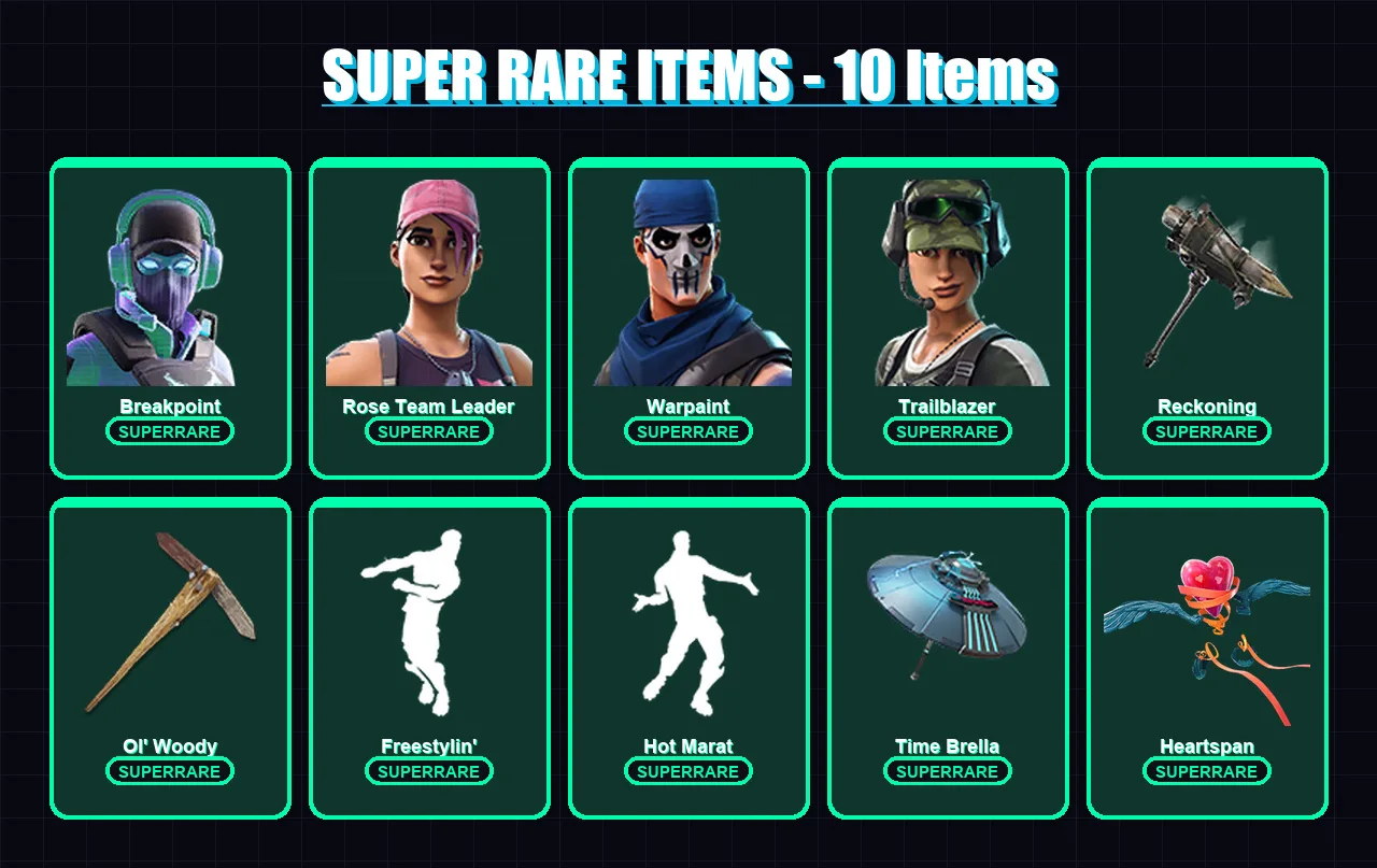 [PC/XBOX/PSN] | Breakpoint | Rose Team Leader | Warpaint | Trailblazer | Sentinel | 89 skin | 77 pickaxe | 71 emote | 59 glider | Lv544