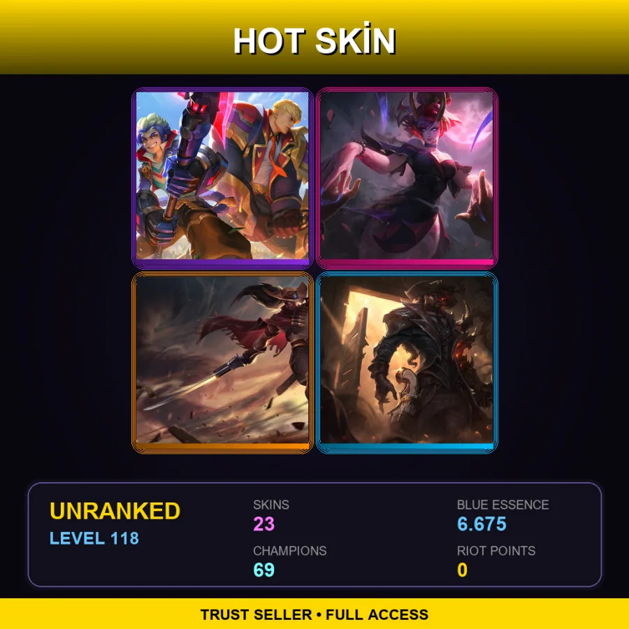 BR | Lv118 | Unranked | 23 Skin | 69 Champ — LoL account