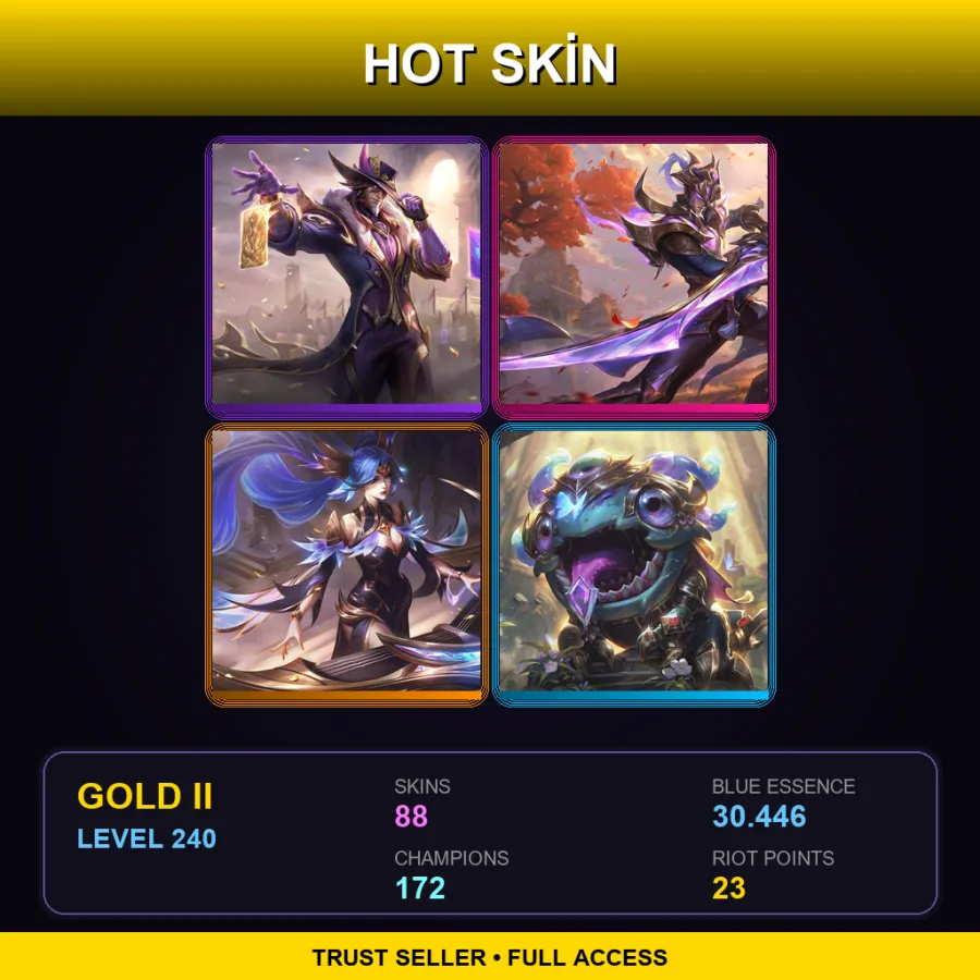 VN | Lv240 | Gold II | 88 Skin | 172 Champ