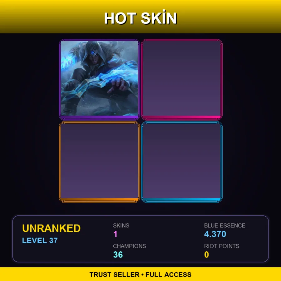 EUNE | Lv37 | Unranked | 1 Skin | 36 Champ — LoL account