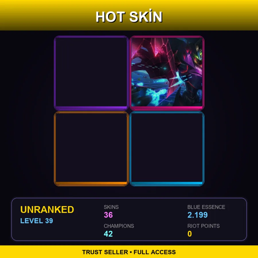 VN | Lv39 | Unranked | 36 Skin | 42 Champ