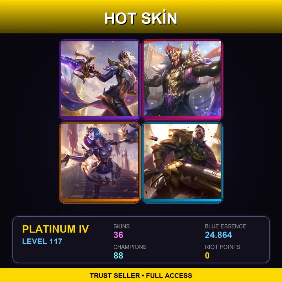 BR | Lv117 | Platinum IV | 36 Skin | 88 Champ