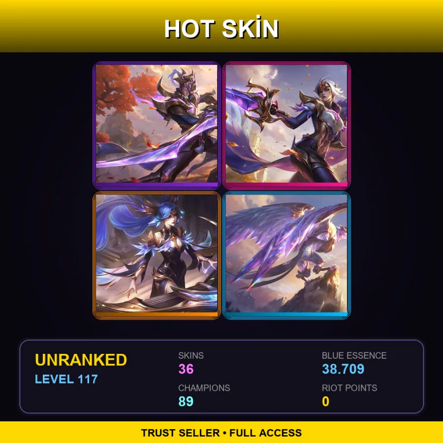 LAN | Lv117 | Unranked | 36 Skin | 89 Champ — Sea Dog Yasuo