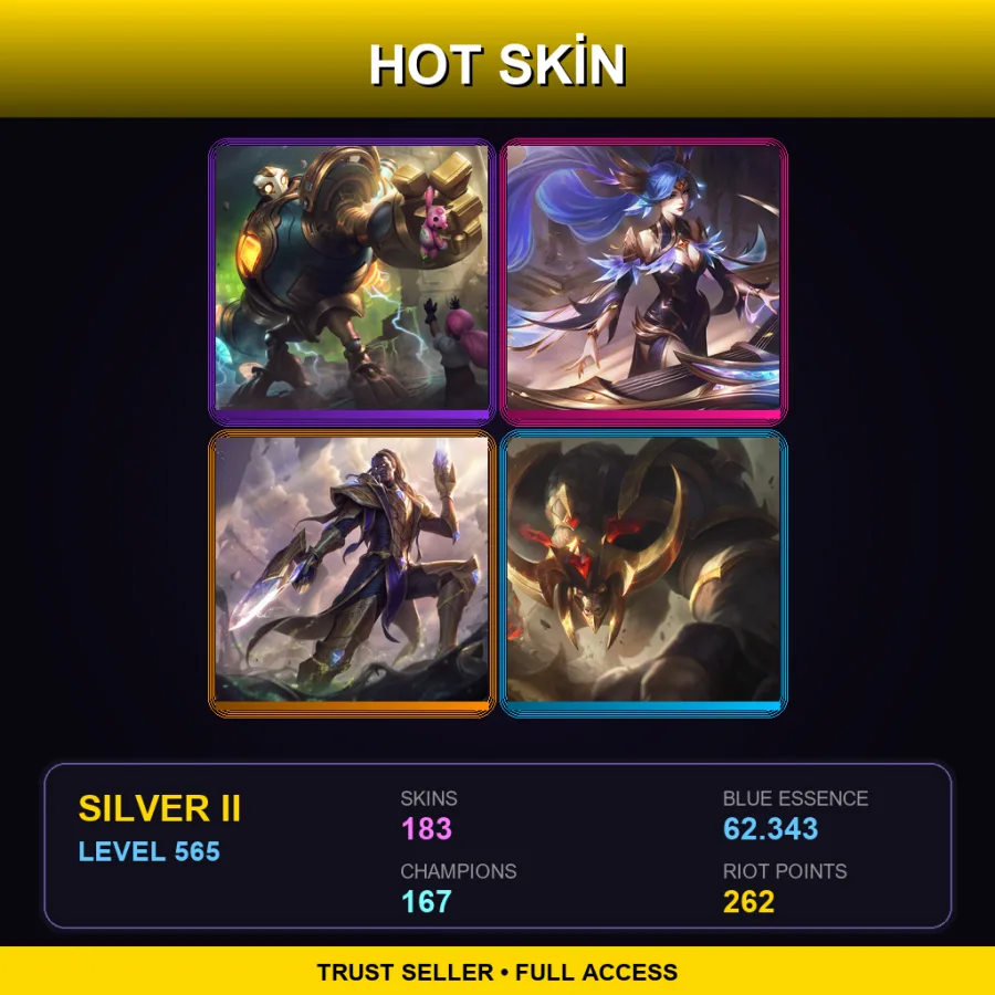 LAS | Lv565 | Silver II | 183 Skin | 167 Champ