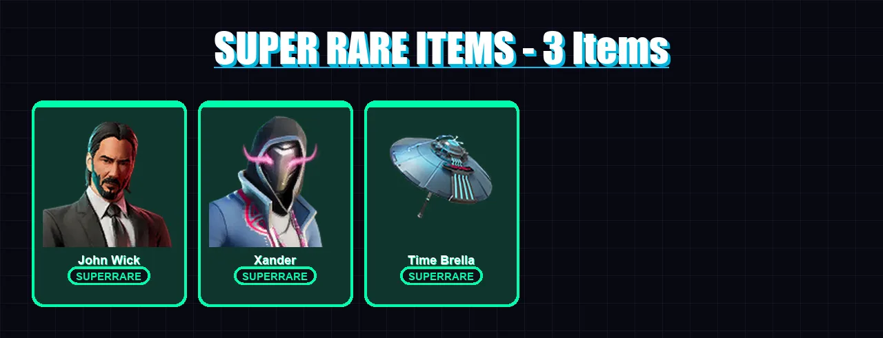 [PC/XBOX/PSN] | John Wick | Xander | Zeus | Valeria | Hades | 84 skin | 100 pickaxe | 100 emote | 84 glider | Lv1217
