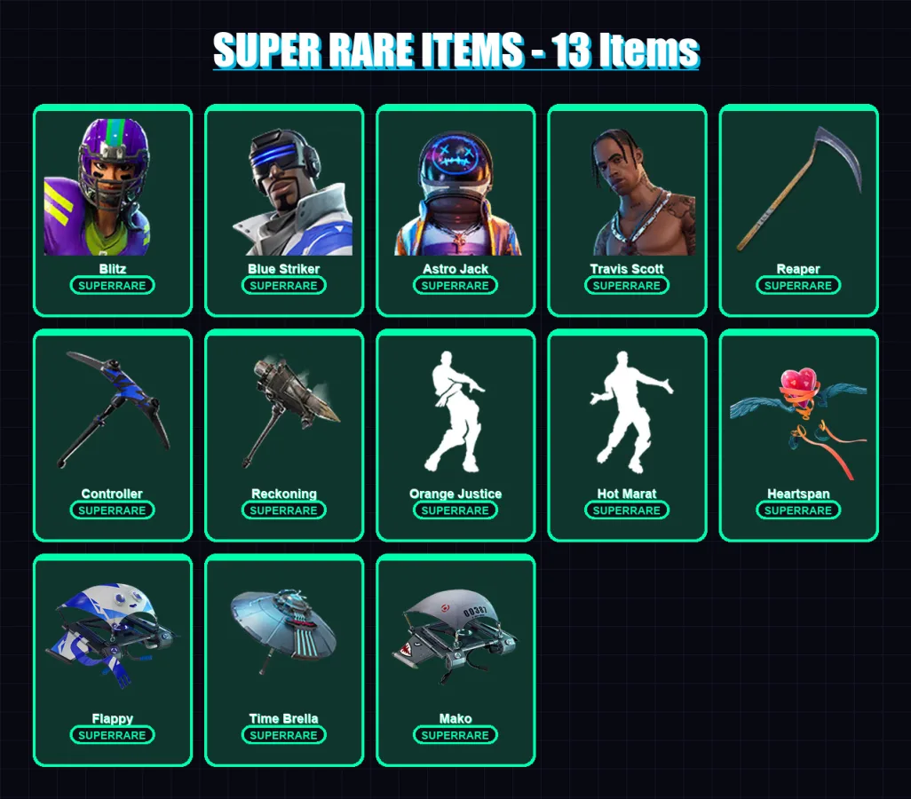 [PC/XBOX] | Blitz | Blue Striker | Astro Jack | Travis Scott | The Visitor | 73 skin | 95 pickaxe | 86 emote | 98 glider | Lv1827