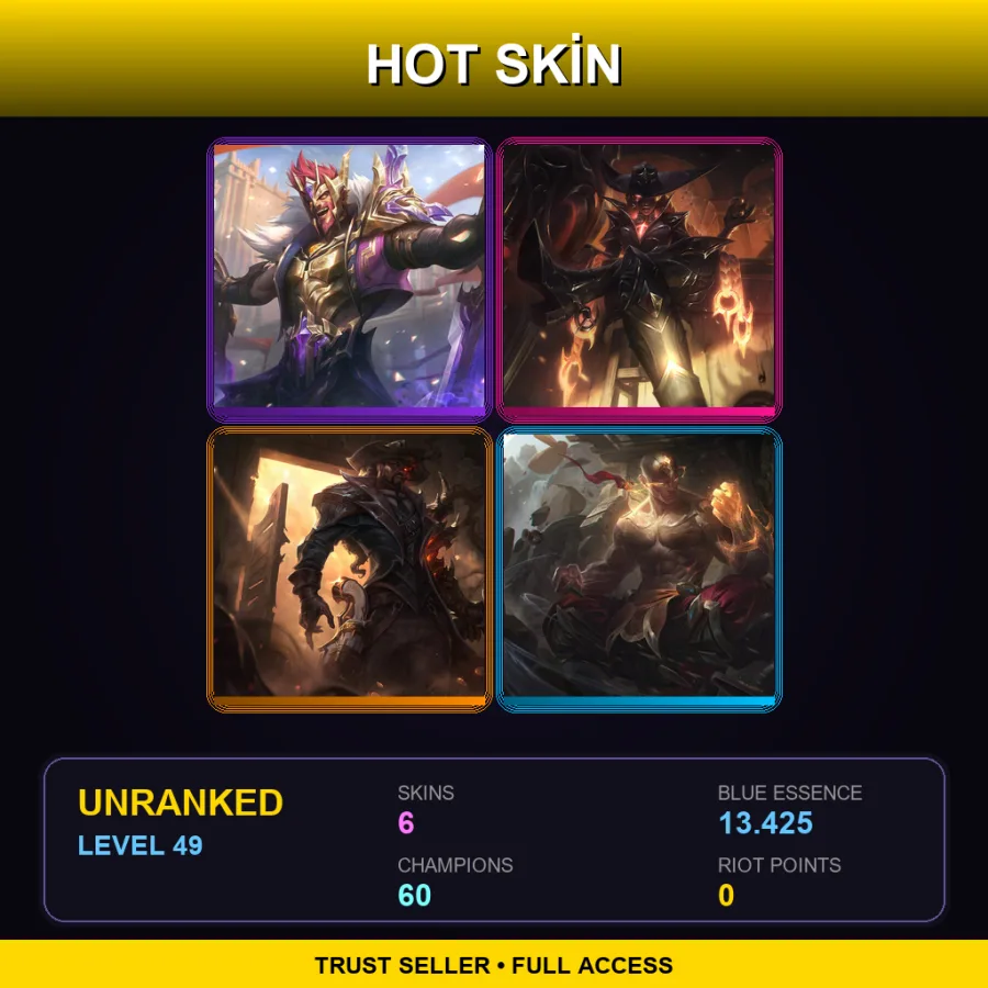 LAS | Lv49 | Unranked | 6 Skin | 60 Champ — Battle Bat Xayah