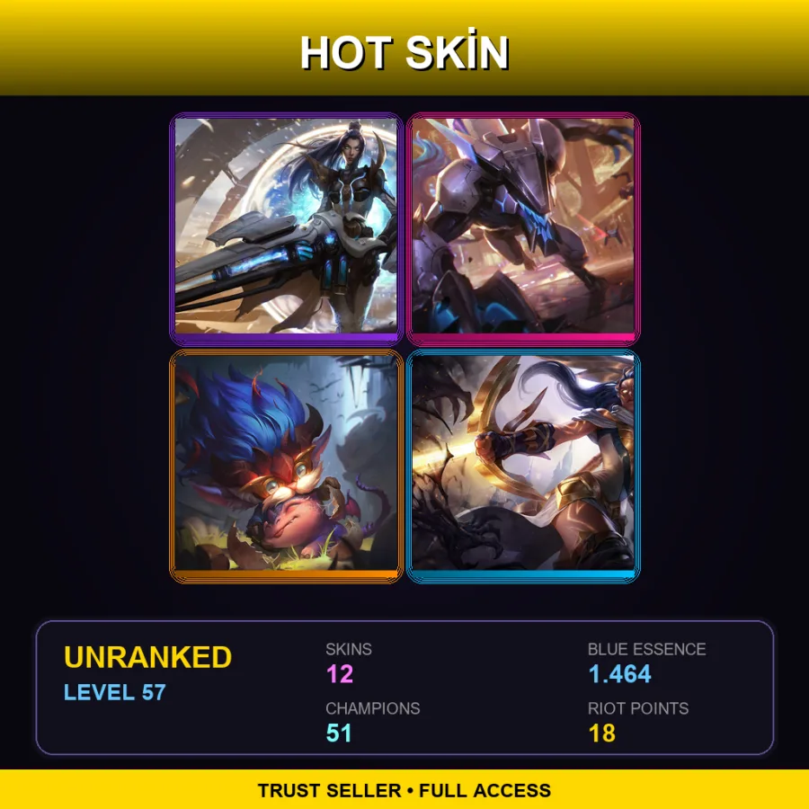 EUNE | Lv57 | Unranked | 12 Skin | 51 Champ