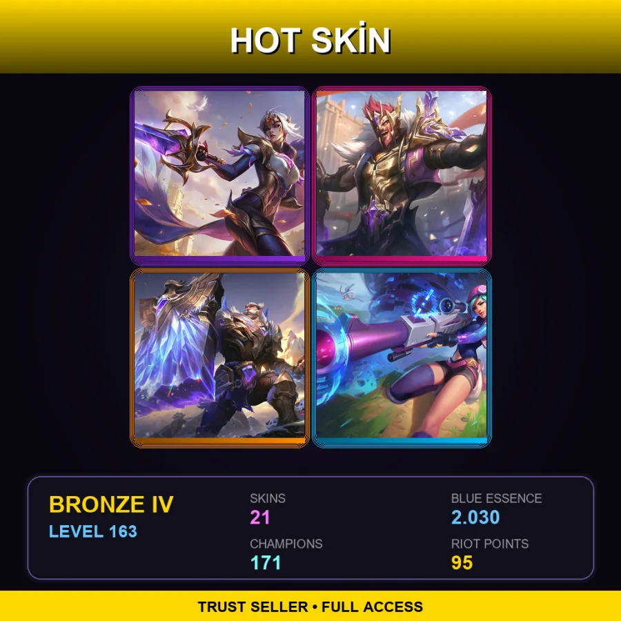 LAS | Lv163 | Bronze IV | 21 Skin | 171 Champ — LoL account