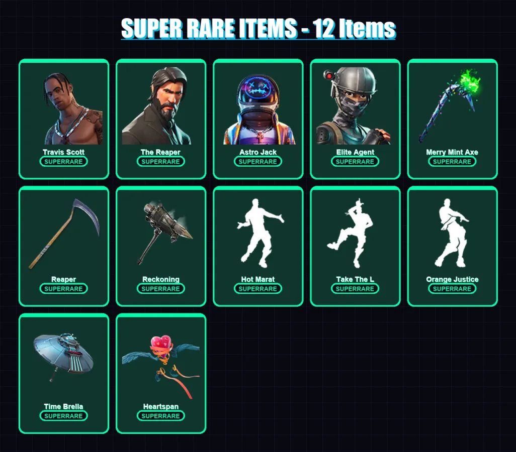 [PC/PSN] | Travis Scott | The Reaper | Astro Jack | Elite Agent | Omega | 182 skin | 189 pickaxe | 165 emote | 165 glider | Lv2455