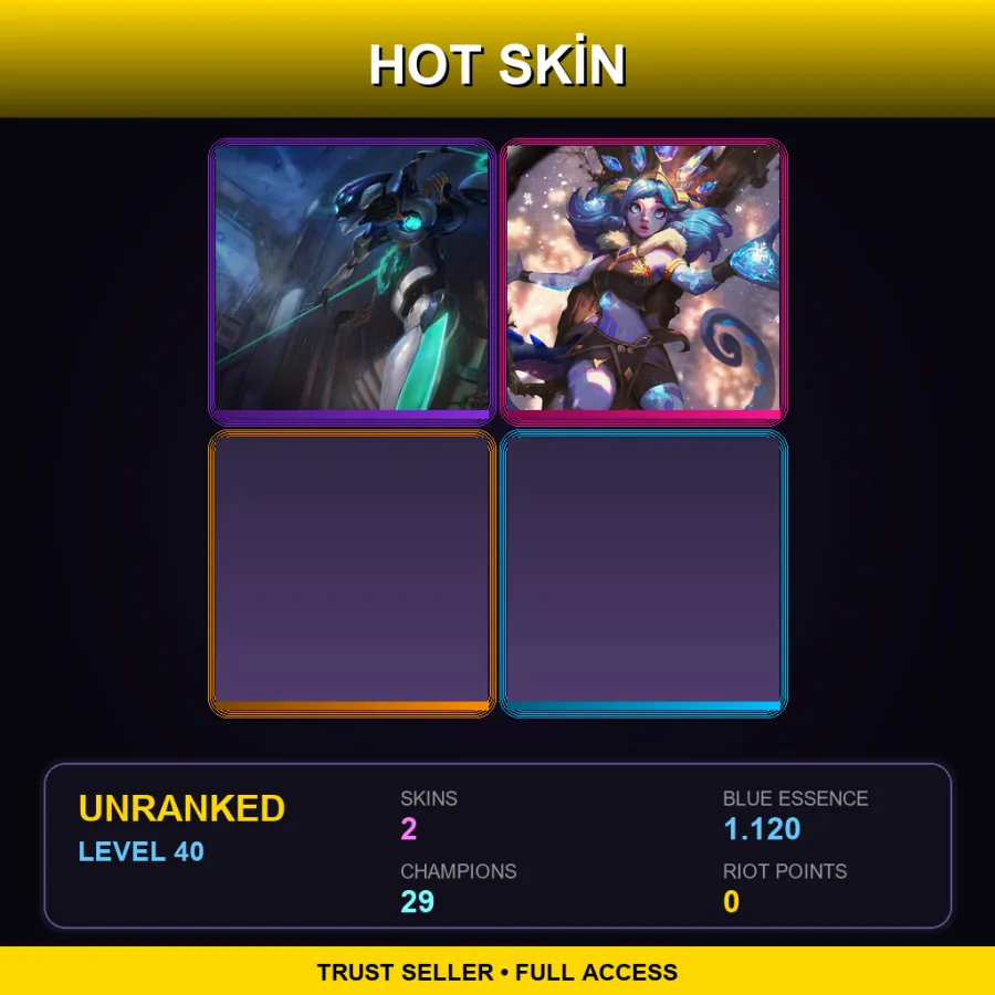 EUW | Lv40 | Unranked | 2 Skin | 29 Champ — LoL account