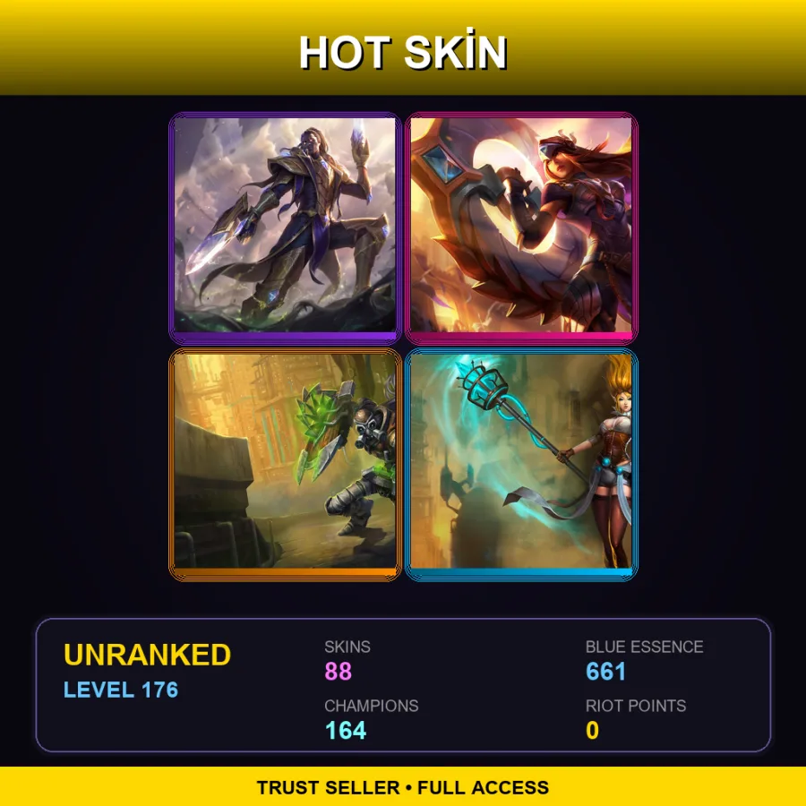 VN | Lv176 | Unranked | 88 Skin | 164 Champ — LoL account