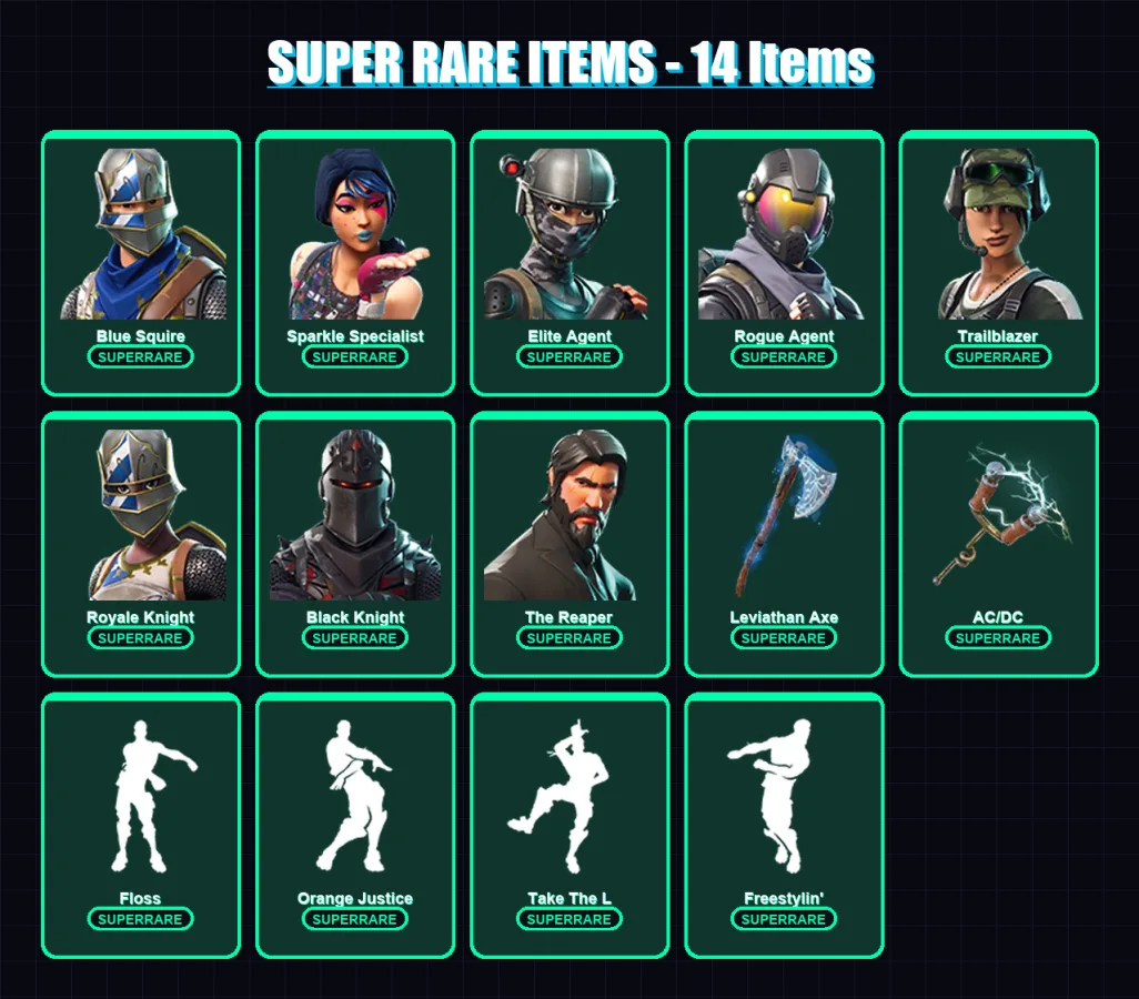 [PC/XBOX] | Blue Squire | Sparkle Specialist | Elite Agent | Rogue Agent | Trailblazer | 72 skin | 79 pickaxe | 65 emote | 79 glider | Lv1303