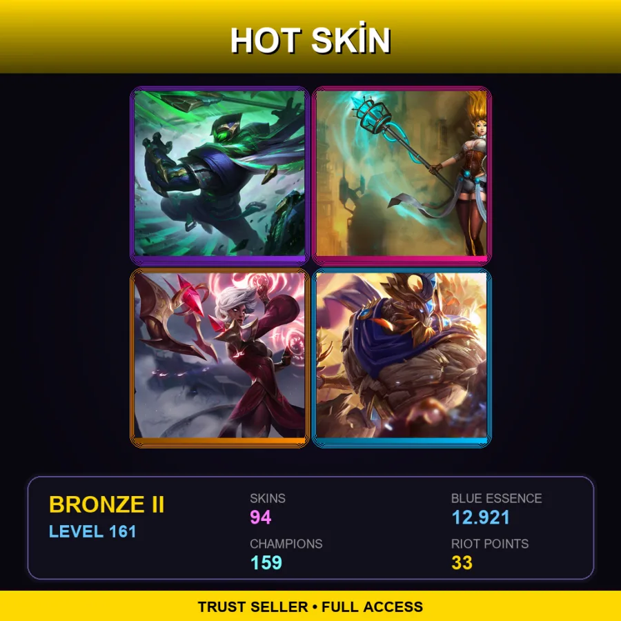 SG | Lv161 | Bronze II | 94 Skin | 159 Champ