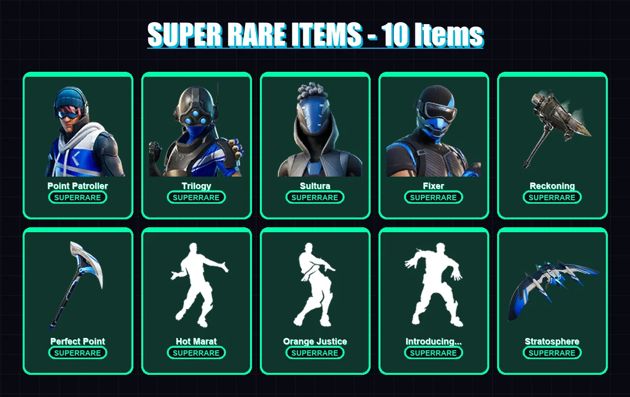 [PC/XBOX] | Point Patroller | Trilogy | Sultura | Fixer | Joey | 97 skin | 137 pickaxe | 103 emote | 119 glider | Lv1627