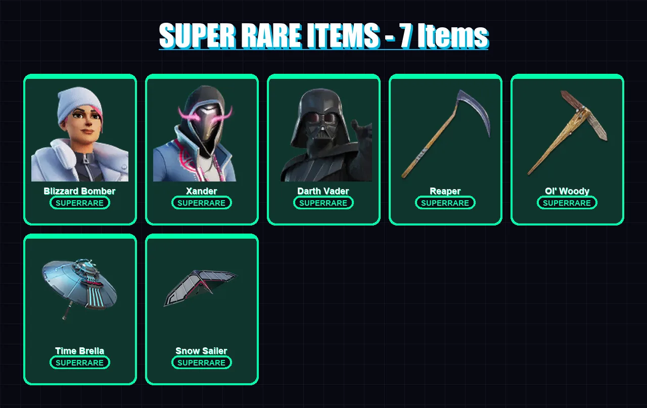 [PS4/PS5/XBOX/PC] | Blizzard Bomber | Xander | Darth Vader | Kado Thorne | Snap | 109 skin | 137 pickaxe | 99 emote | 116 glider | Lv1777