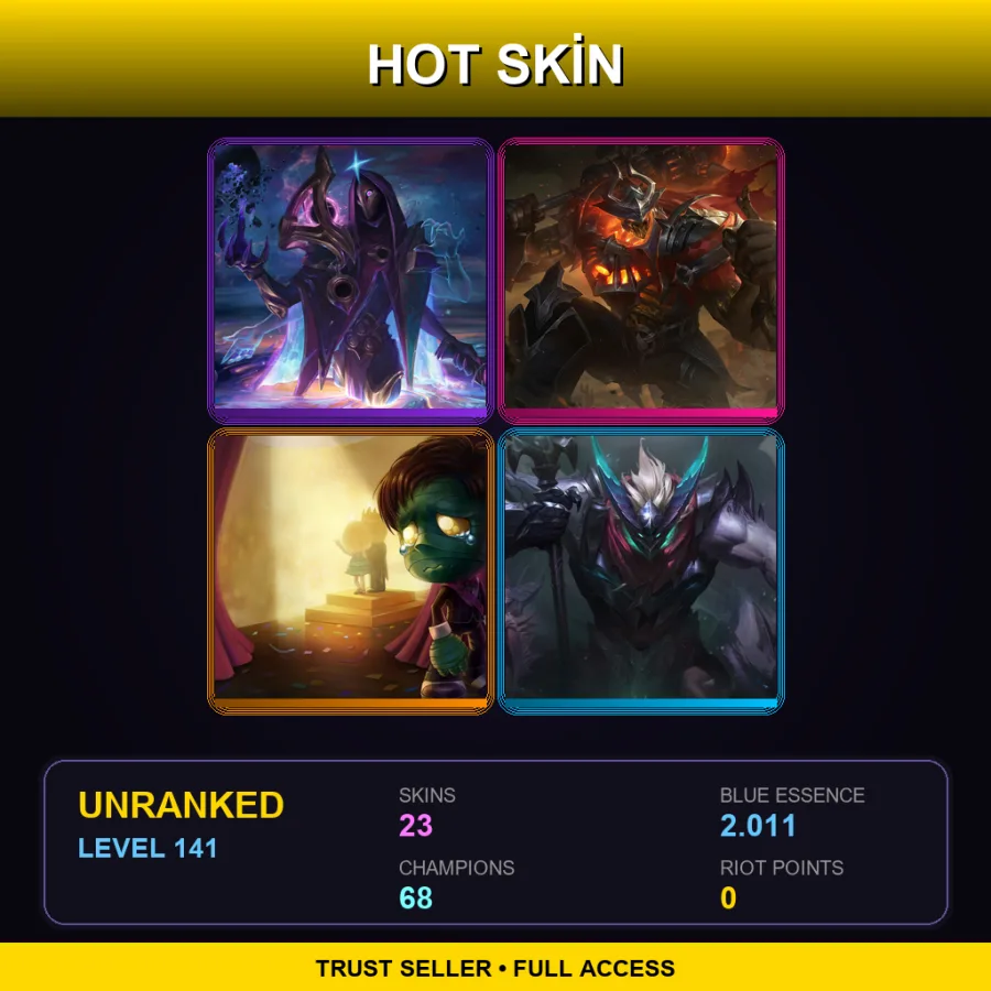 VN | Lv141 | Unranked | 23 Skin | 68 Champ — LoL account