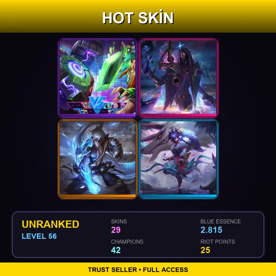 JP | Arcade Riven | Dark Cosmic Jhin | Storm Dragon Lee Sin | Spirit Blossom Kindred | 29 Skin | 42 Champ | Lv56