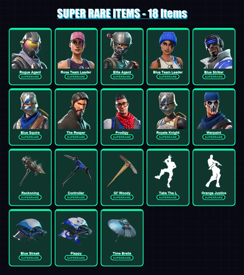 [PC/XBOX] | Rogue Agent | Rose Team Leader | Elite Agent | Blue Team Leader | Blue Striker | 67 skin | 50 pickaxe | 68 emote | 56 glider | Lv678