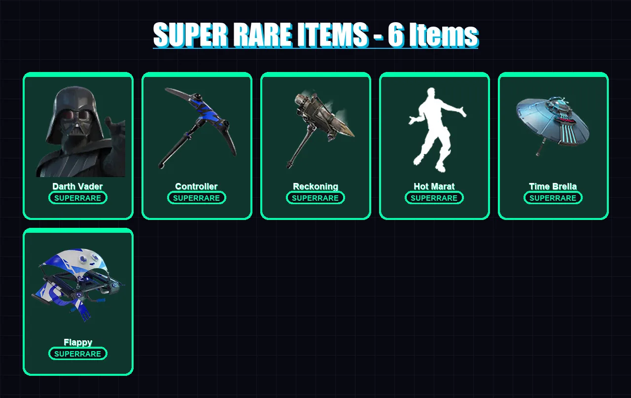 [PS4/PS5/XBOX/PC] | Darth Vader | The Ageless | The Foundation | Era | Malik | 127 skin | 177 pickaxe | 150 emote | 139 glider | Lv3464