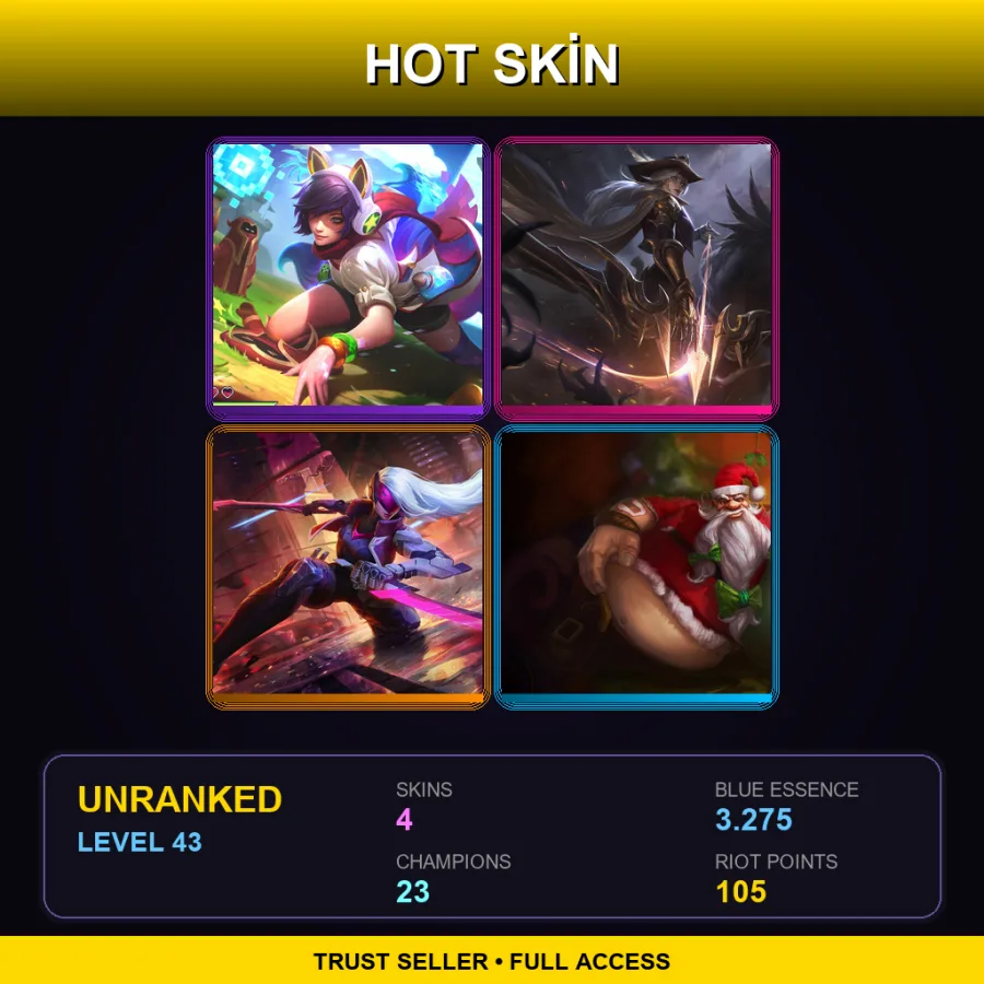 TR | Lv43 | Unranked | 4 Skin | 23 Champ