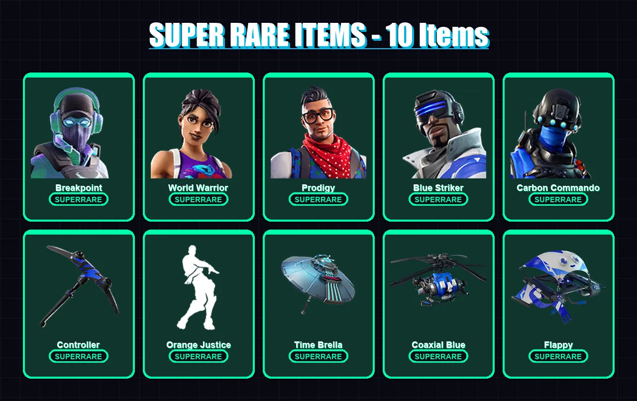 [PS4/PS5/PC] | Breakpoint | World Warrior | Prodigy | Blue Striker | Carbon Commando | 124 skin | 125 pickaxe | 116 emote | 118 glider | Lv1466