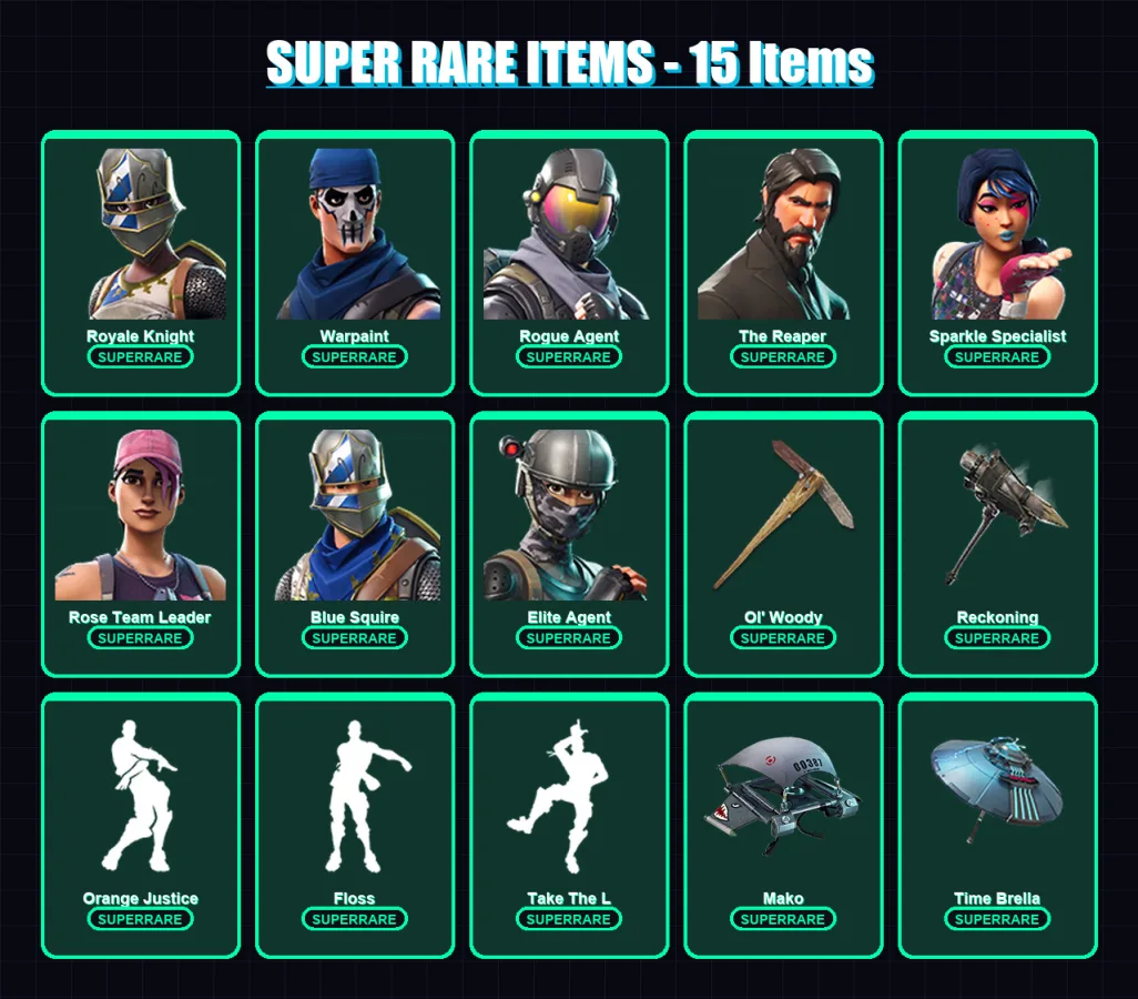 [PS4/PS5/XBOX/PC] | Royale Knight | Warpaint | Rogue Agent | The Reaper | Sparkle Specialist | 66 skin | 79 pickaxe | 73 emote | 66 glider | Lv846 — Fortnite account