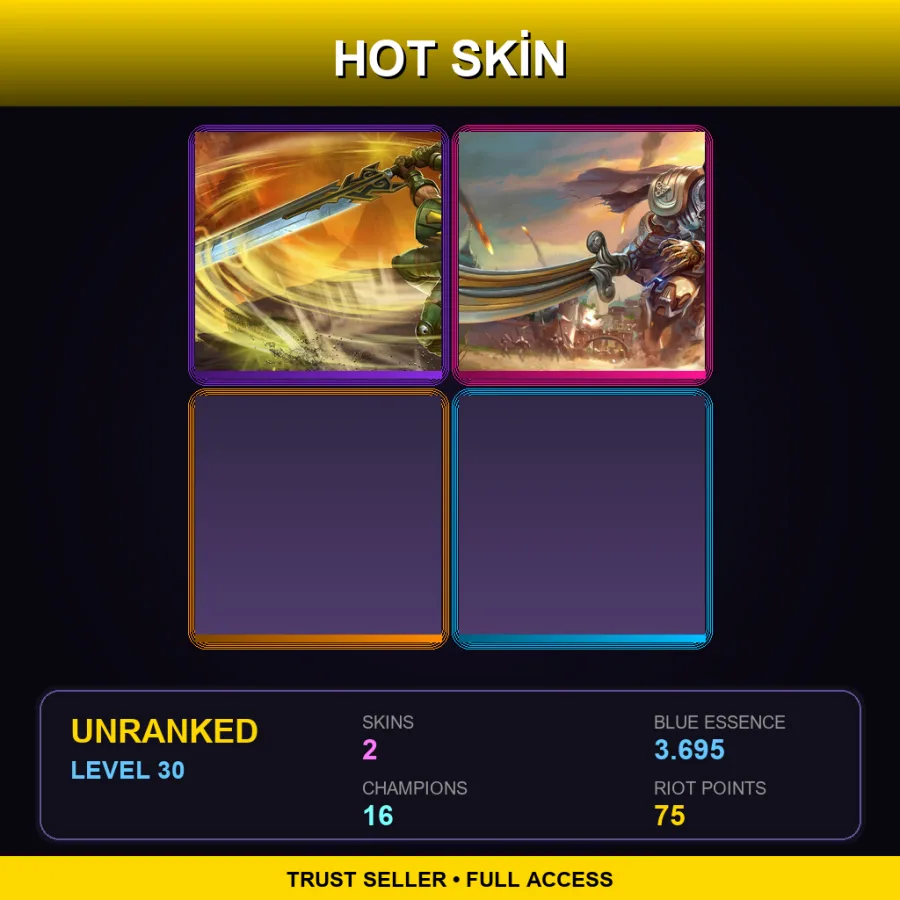 LAN | Commando Garen | Desert Trooper Garen | 2 Skin | 16 Champ | Lv30