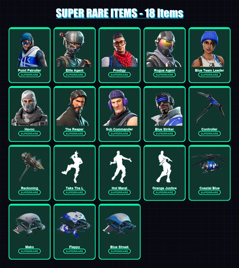 [PC/XBOX] | Point Patroller | Elite Agent | Prodigy | Rogue Agent | Blue Team Leader | 78 skin | 54 pickaxe | 53 emote | 62 glider | Lv691
