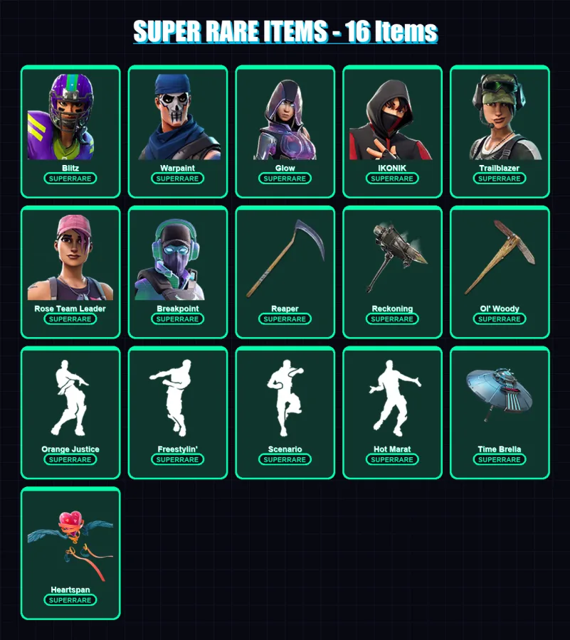 [PC/XBOX/PSN] | Blitz | Warpaint | Glow | IKONIK | Trailblazer | 183 skin | 137 pickaxe | 123 emote | 126 glider | Lv1367