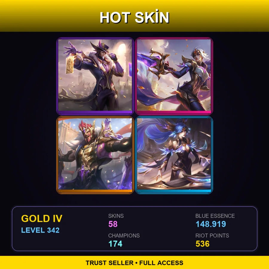 EUNE | Lv342 | Gold IV | 58 Skin | 174 Champ
