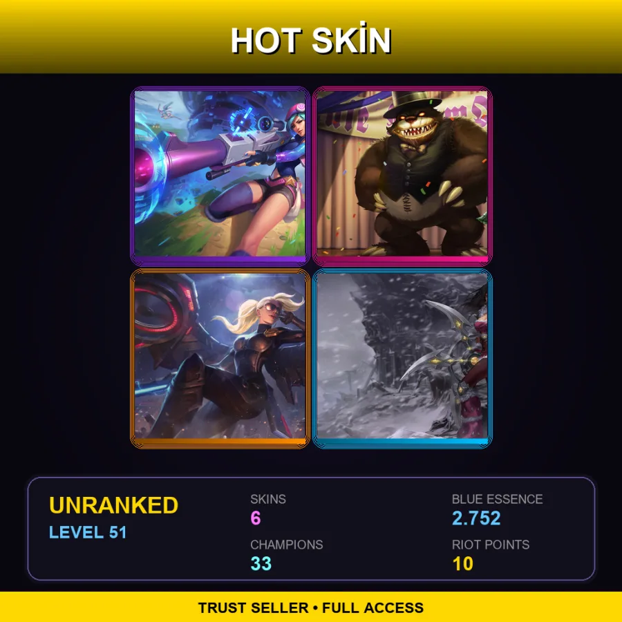 TR | Lv51 | Unranked | 6 Skin | 33 Champ