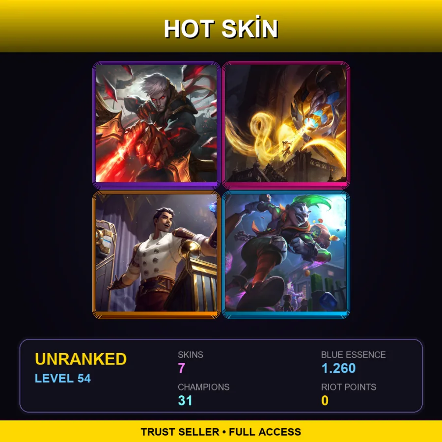 LAS | Lv54 | Unranked | 7 Skin | 31 Champ — Conqueror Varus