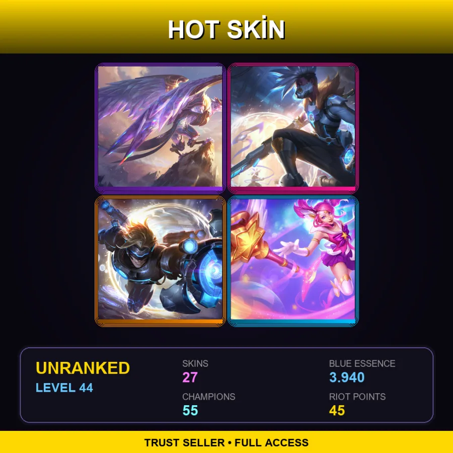 EUNE | Lv44 | Unranked | 27 Skin | 55 Champ — High Noon Yasuo
