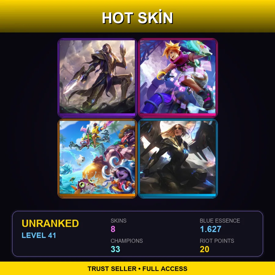EUW | Lv41 | Unranked | 8 Skin | 33 Champ — Pool Party Mundo