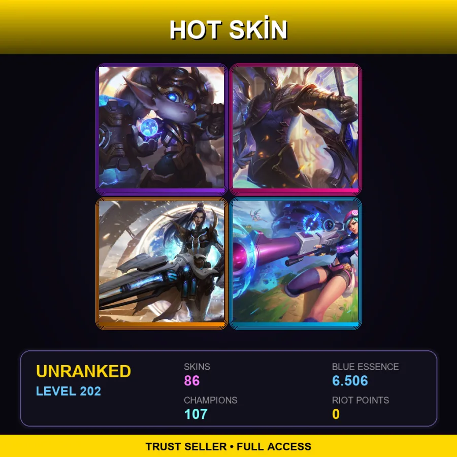 SG | Lv202 | Unranked | 86 Skin | 107 Champ
