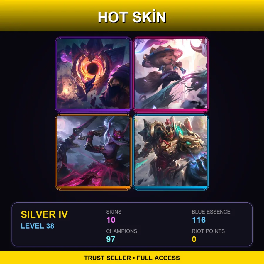 LAN | Lv38 | Silver IV | 10 Skin | 97 Champ