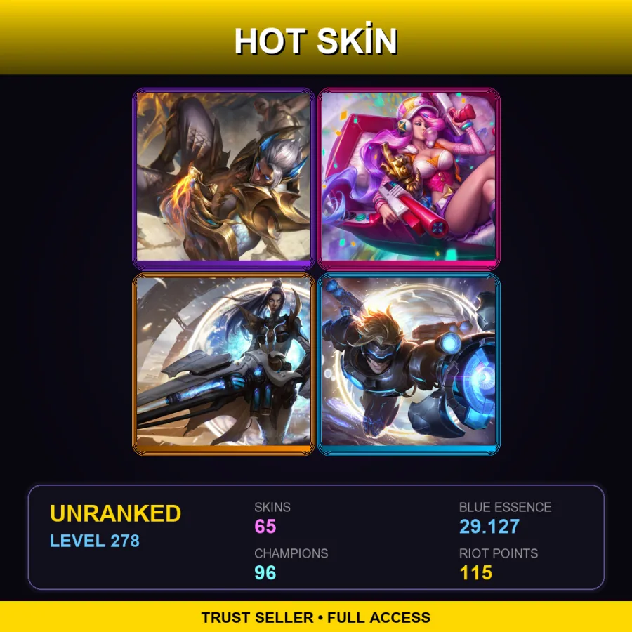 BR | Lv278 | Unranked | 65 Skin | 96 Champ