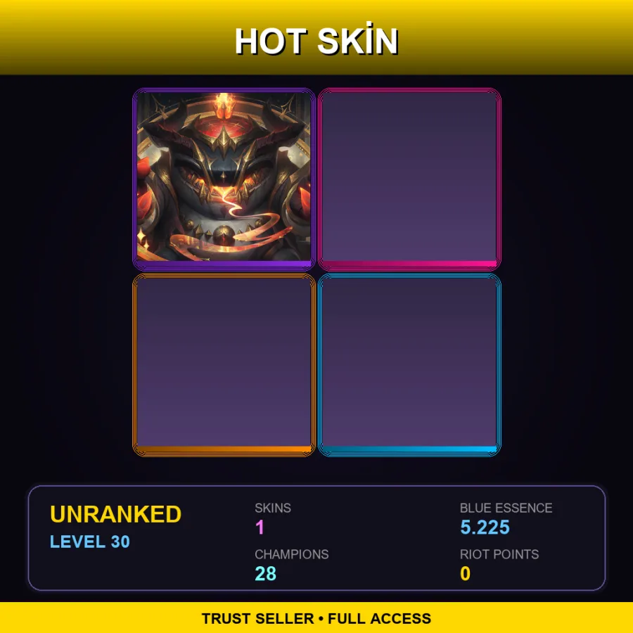 RU | Lv30 | Unranked | 1 Skin | 28 Champ