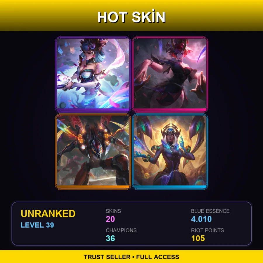 VN | Lv39 | Unranked | 20 Skin | 36 Champ