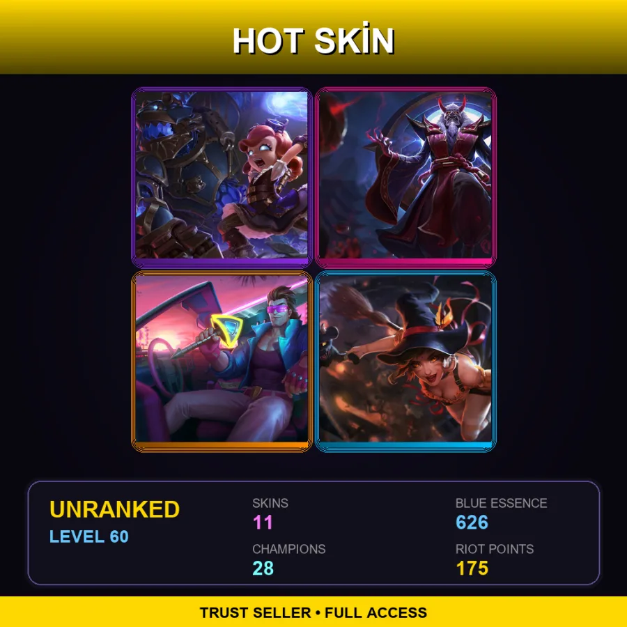 SG | Lv60 | Unranked | 11 Skin | 28 Champ