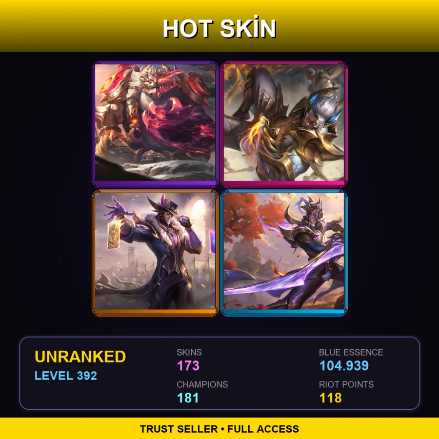 LAS | Lv392 | Unranked | 173 Skin | 181 Champ — Dunkmaster Darius