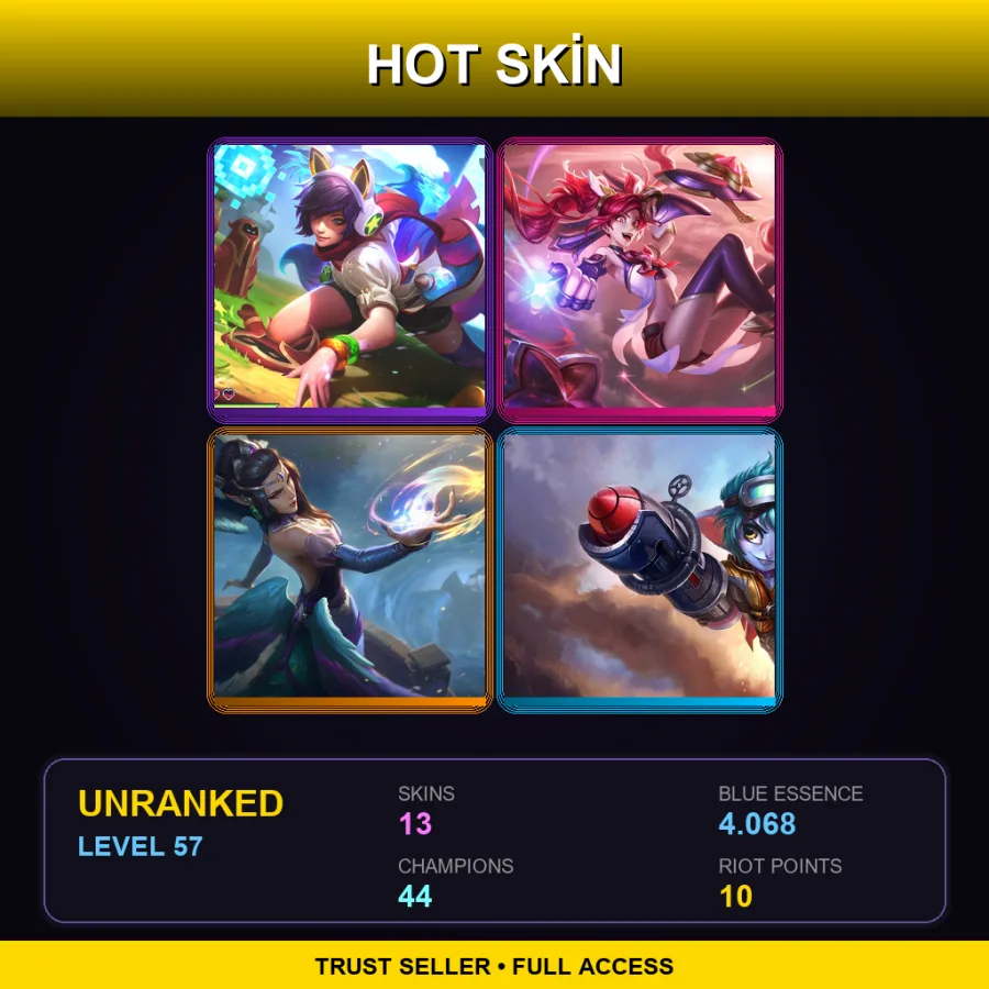 LAS | Lv57 | Unranked | 13 Skin | 44 Champ