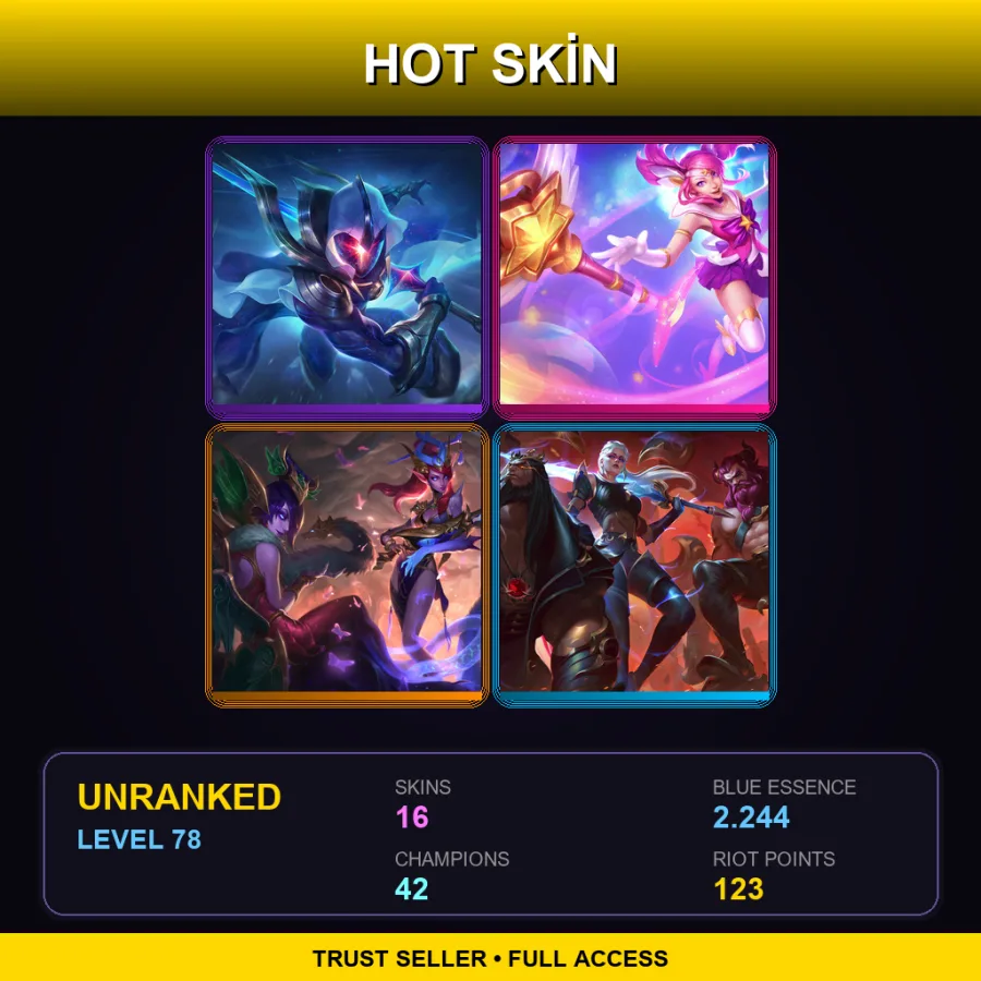 EUNE | Lv78 | Unranked | 16 Skin | 42 Champ