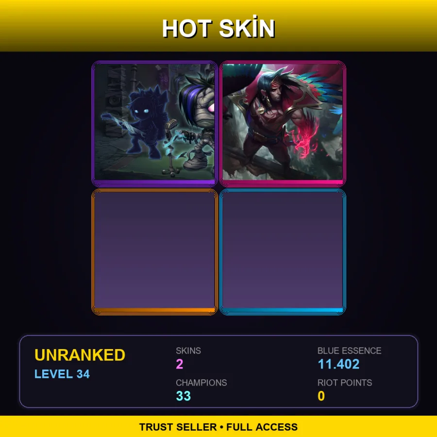 LAN | Lv34 | Unranked | 2 Skin | 33 Champ — Emumu