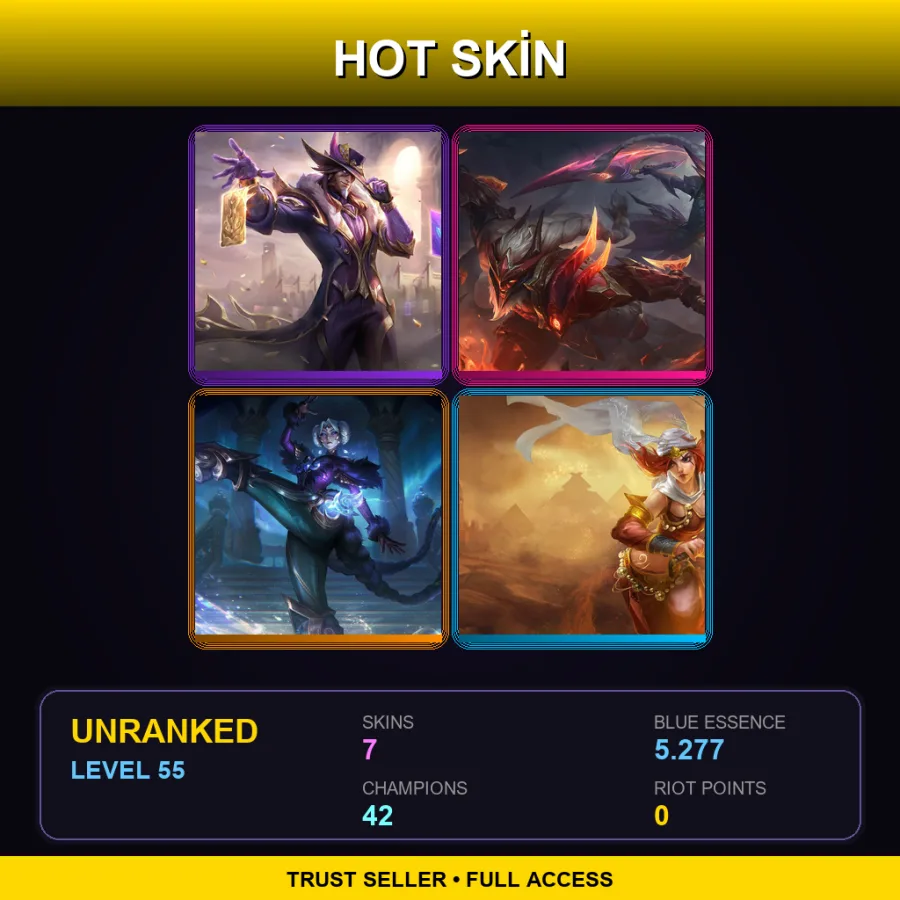 VN | Lv55 | Unranked | 7 Skin | 42 Champ — LoL account