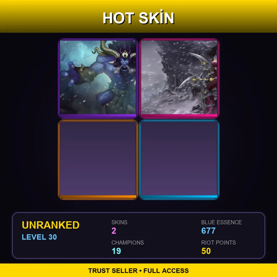 EUW | Lv30 | Unranked | 2 Skin | 19 Champ
