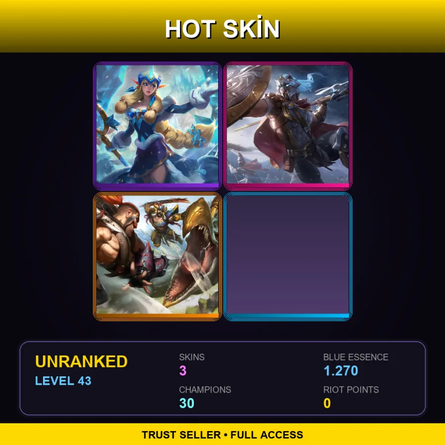 BR | Lv43 | Unranked | 3 Skin | 30 Champ